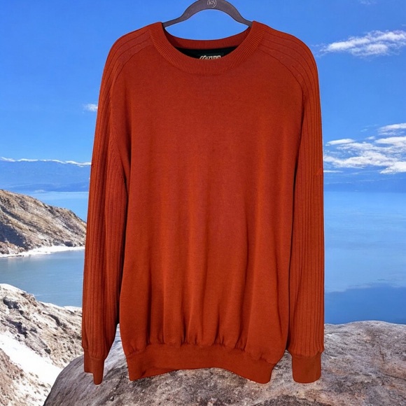 Mizuno Sweater Mens L Orange WindLite Wind Protection Outdoor Pullover Golf - Picture 1 of 14